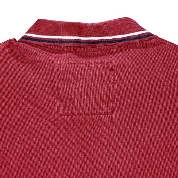 Vtg Abercrombie Fitch Muscle Polo Shirt S Men Red White Moose Y2K 90s Faded READ - Picture 8 of 10